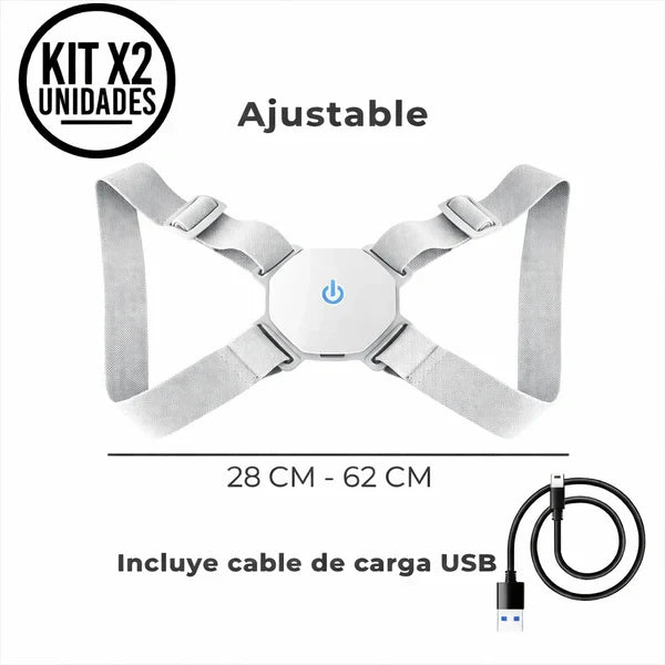 2x1 Corrector de Postura con Sensor + Mini Masajeador Gratis 🎁