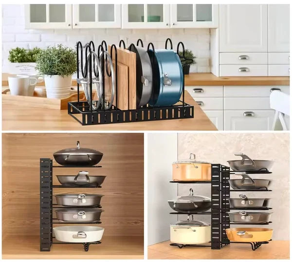 Organizador ollas, tapas y sartenes 🍳 3 EN 1 POWER KIT ✨ 8 Niveles